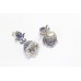 Jhumka Earrings Silver 925 Sterling Dangle Drop Blue Zircon Marcasite Stone A923